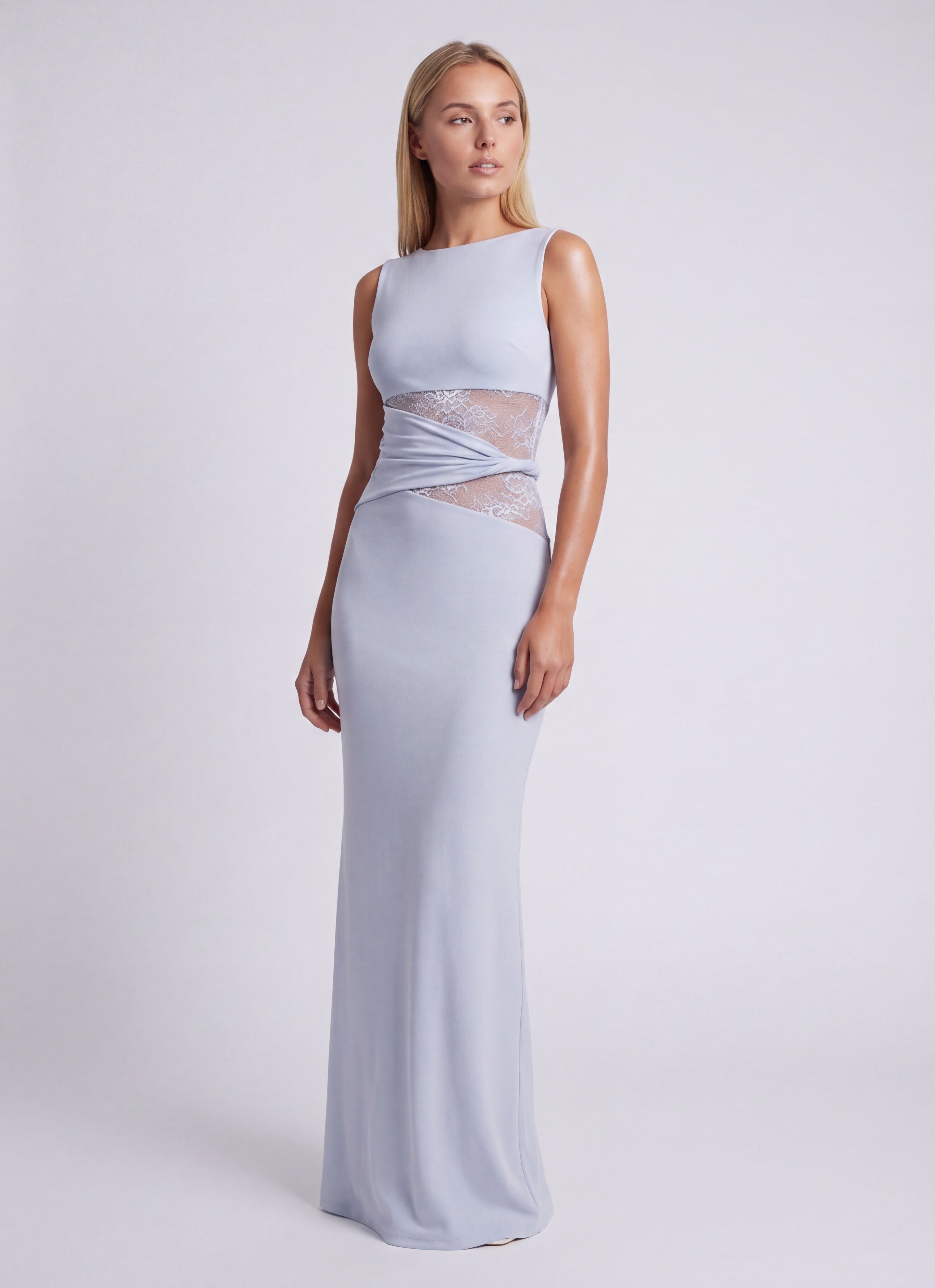 Celestina | Elegant Lace Panel Maxi Dress