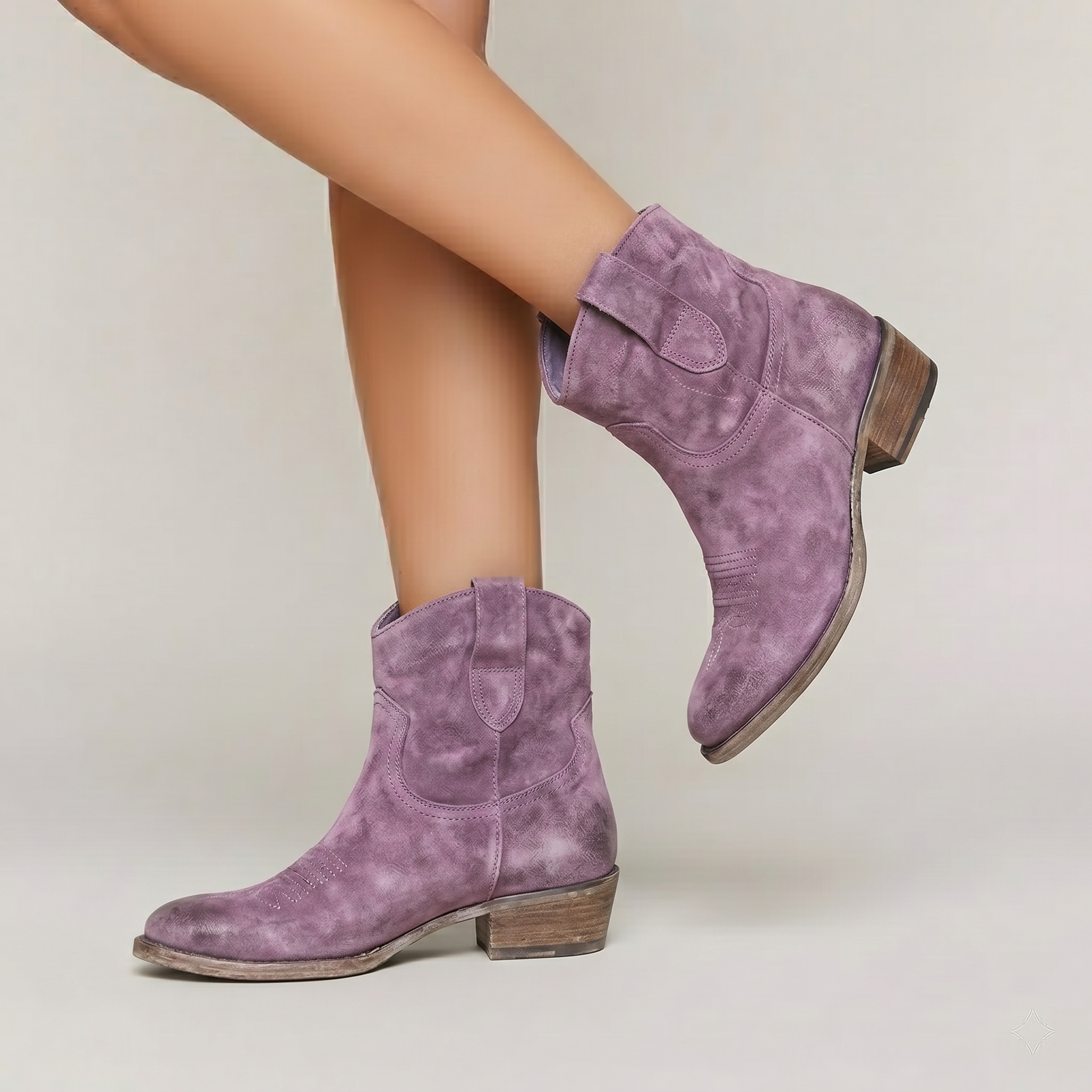 Women's Suede Western Ankle Boots