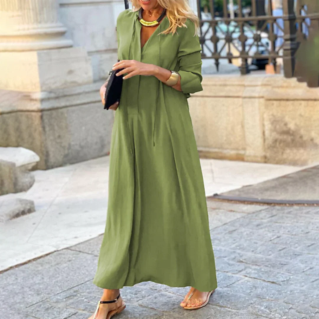 Arabella | Maxi Dress V-Neck Keyhole Casual