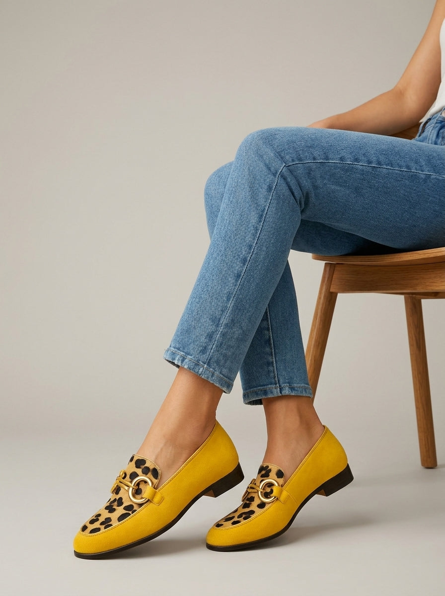 Women's Loafers Slip-On Leopard Print Detail Low Heel