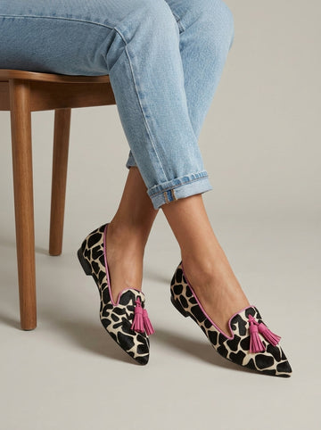 Women's Animal Print Pointed-Toe Loafers