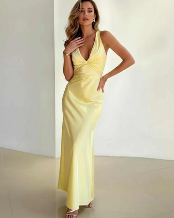 Calista | Elegant Twist Front Maxi Dress