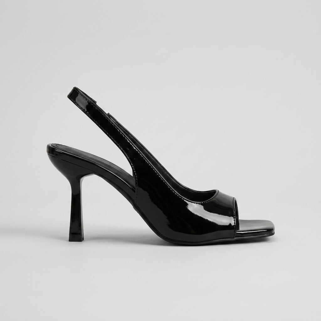 Daphira | Patent Slingback Heels Square Toe