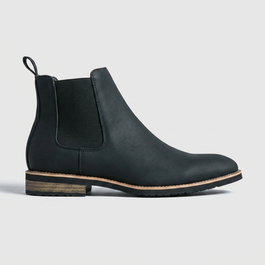 Men's Ankle Boots Chelsea Style - Elasticated Gussets Low Heel