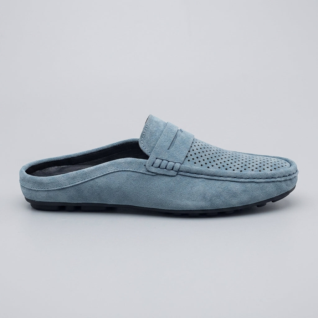Men's Suede Perforated Driving Loafers - Moc Toe