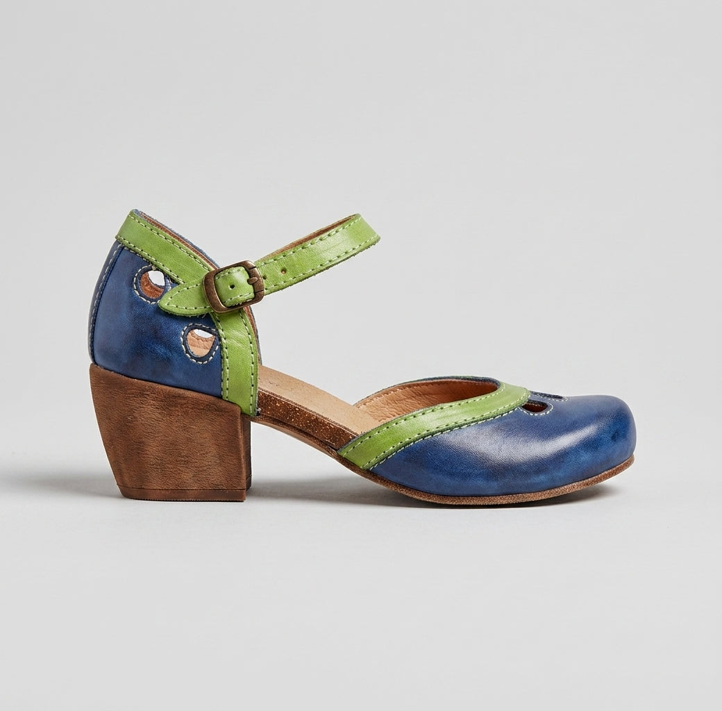 Women's Mary Jane Heels - Round Toe - Block Heel - Ankle Strap