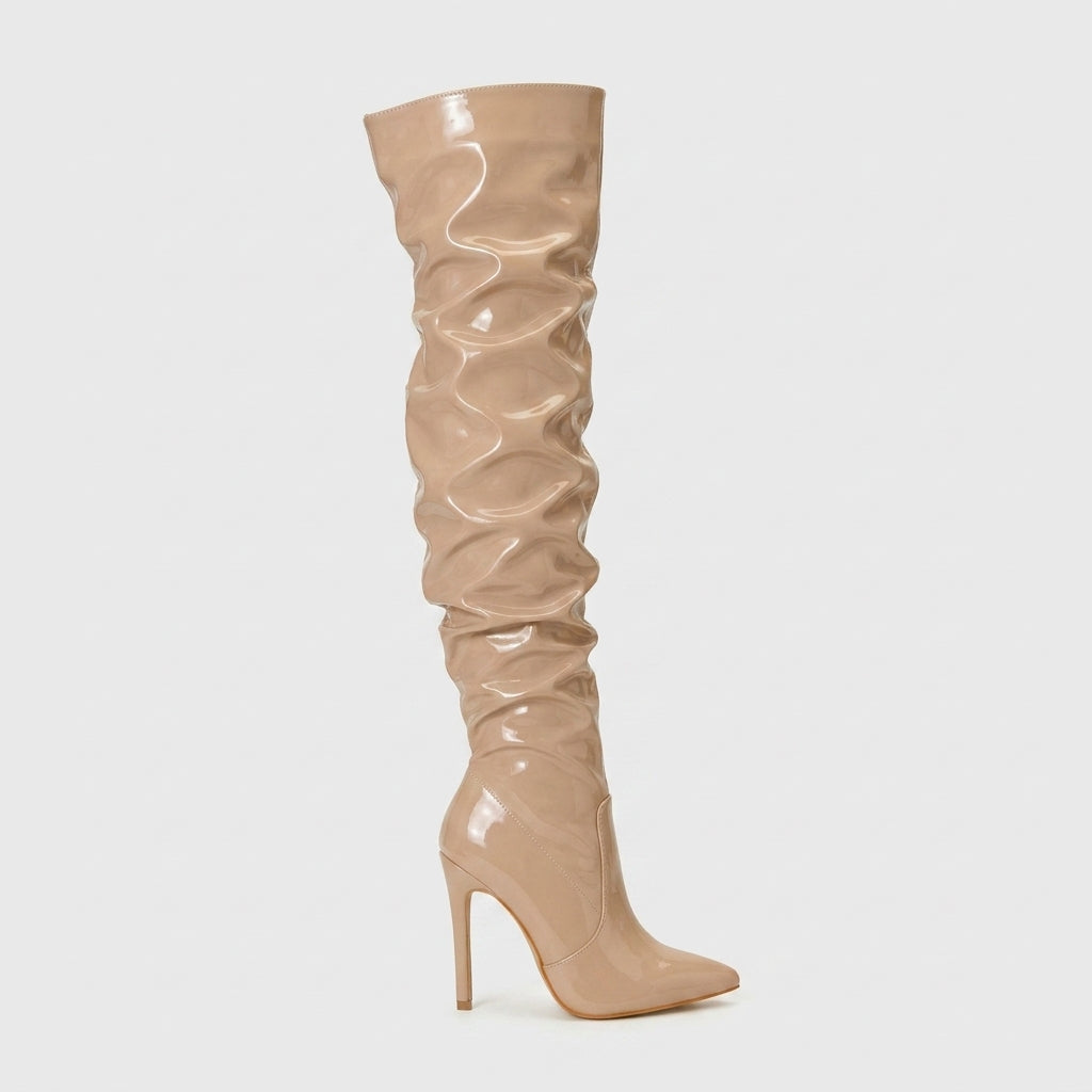 Women's Over-the-Knee Boots Pointed Toe Stiletto Heel Slouchy