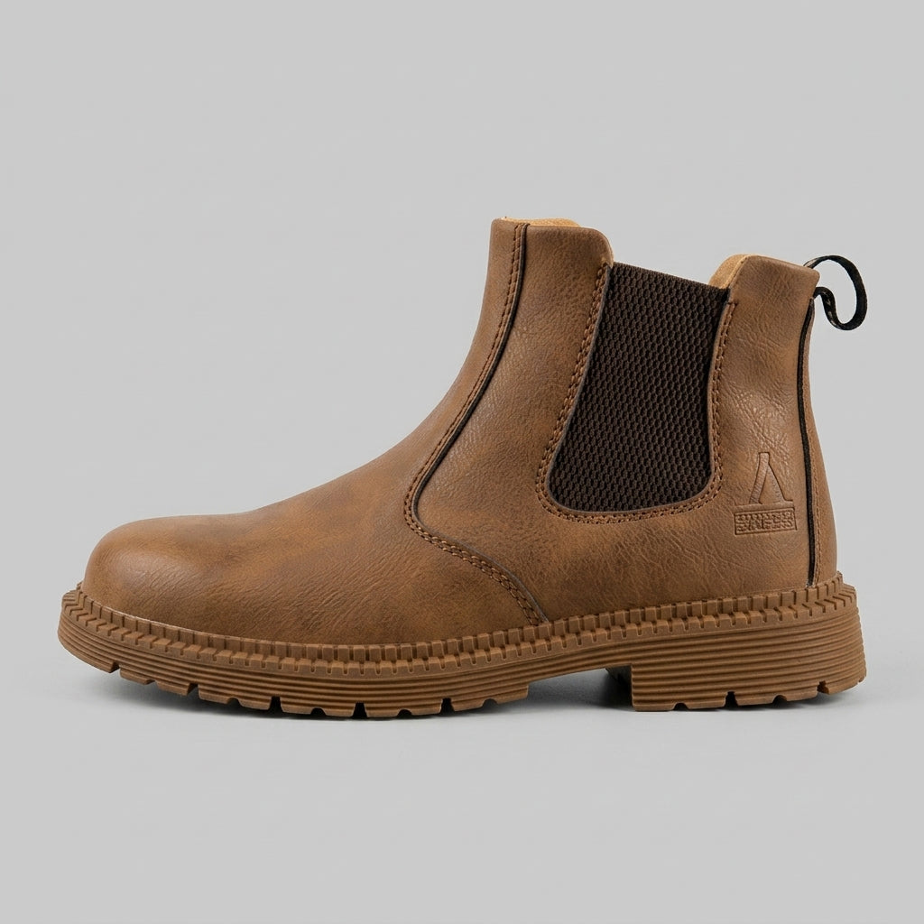 Men's Steel Toe Chelsea Boots - Round Toe Lug Sole