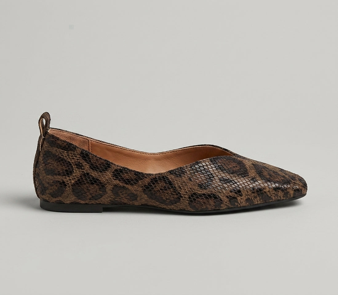 Theodora | Leopard Print Leather Flats