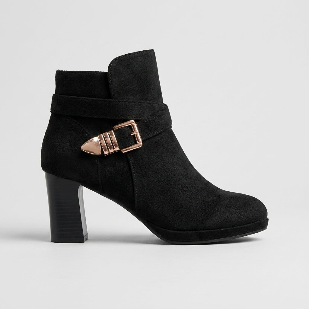 Women's Ankle Boots Suede - Block Heel - Platform - Chelsea Style