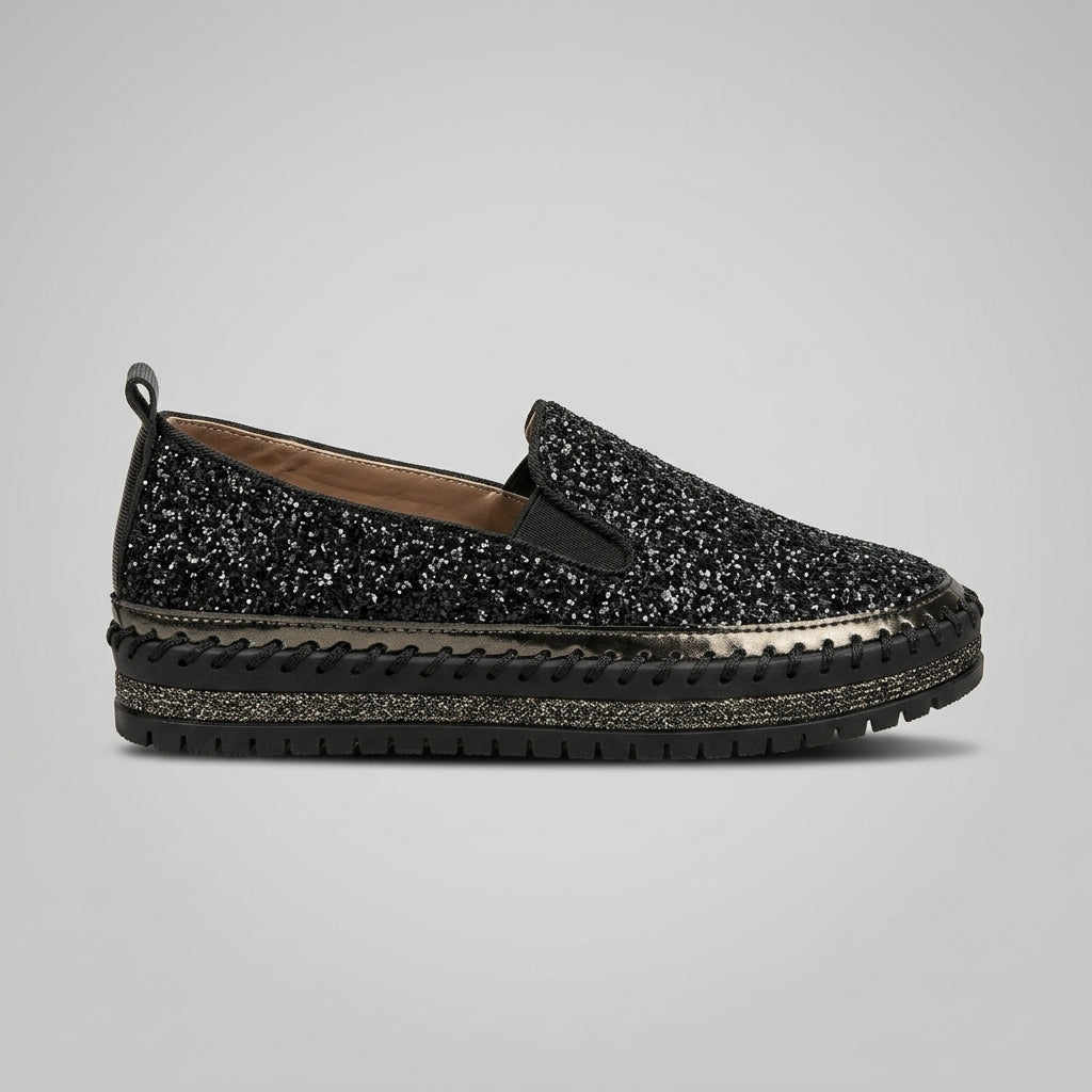 Women's Platform Flats Slip-On Chunky Sole Round Toe