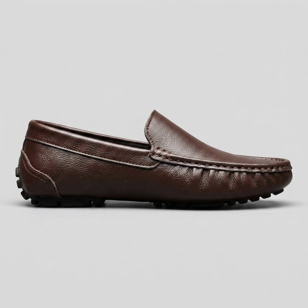 Men's Penny Loafers Slip-On Leather Moc Toe Driving Shoes