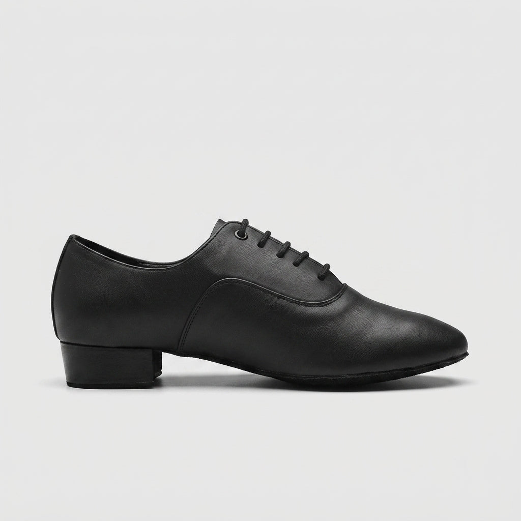 Men's Oxford Shoes Lace-Up Round Toe Low Block Heel Dance
