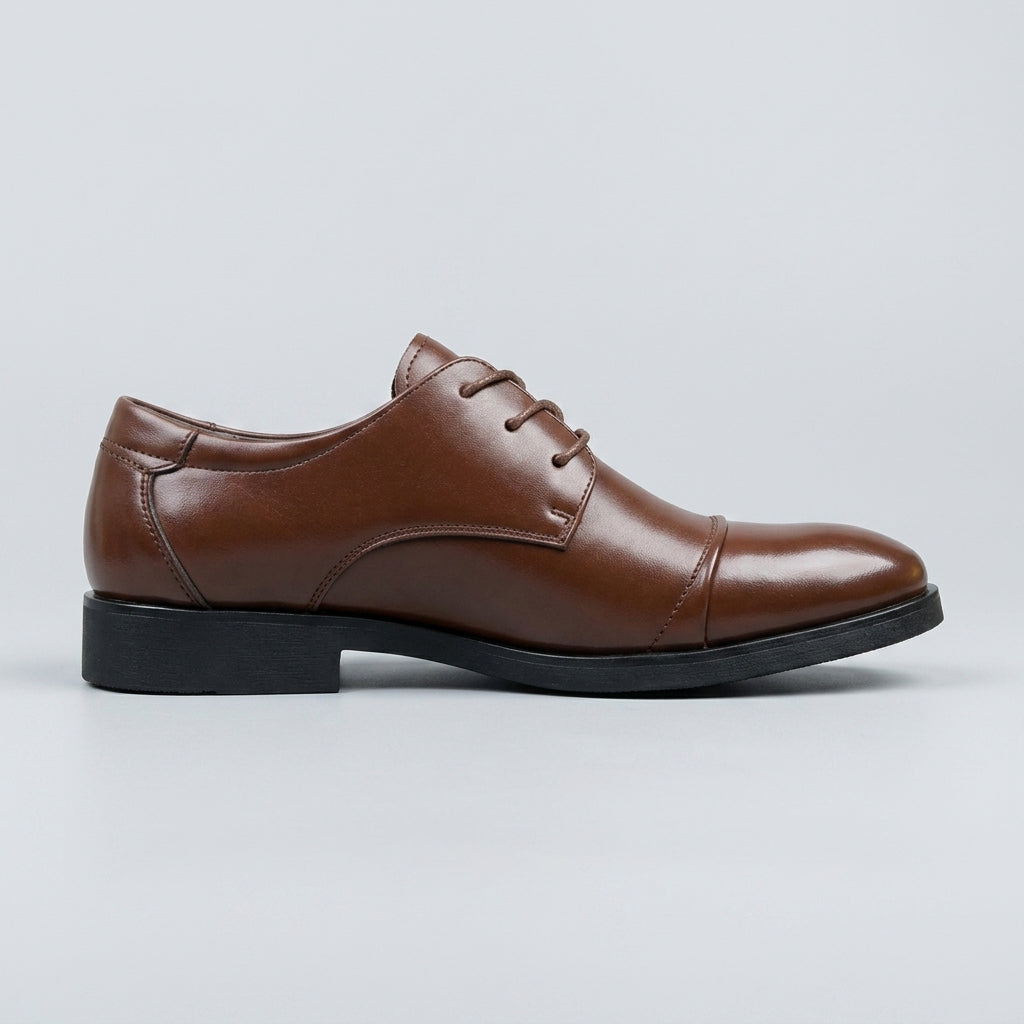 Men's Oxford Shoes - Cap Toe Lace-Up Derby Dress Shoes