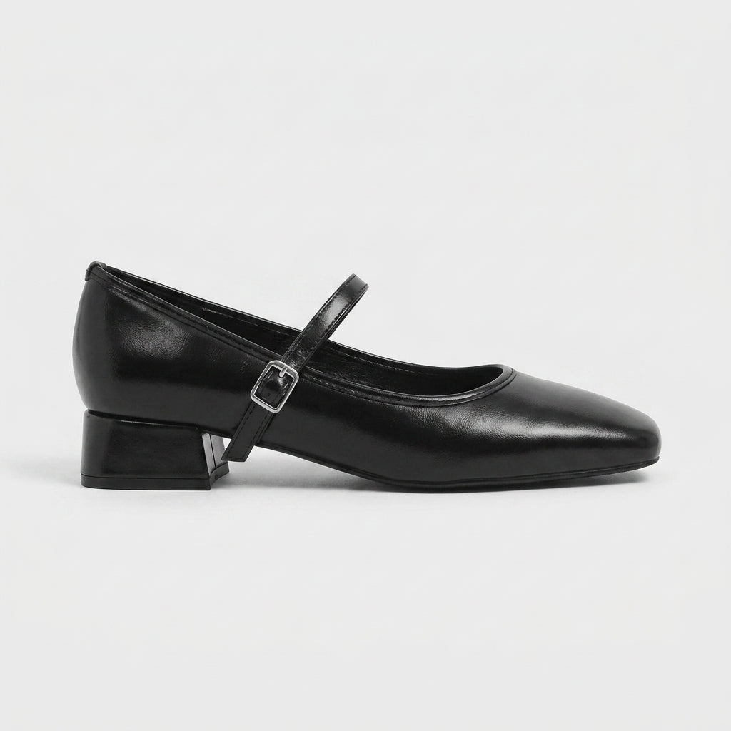 Women's Mary Jane Shoes - Square Toe Block Heel