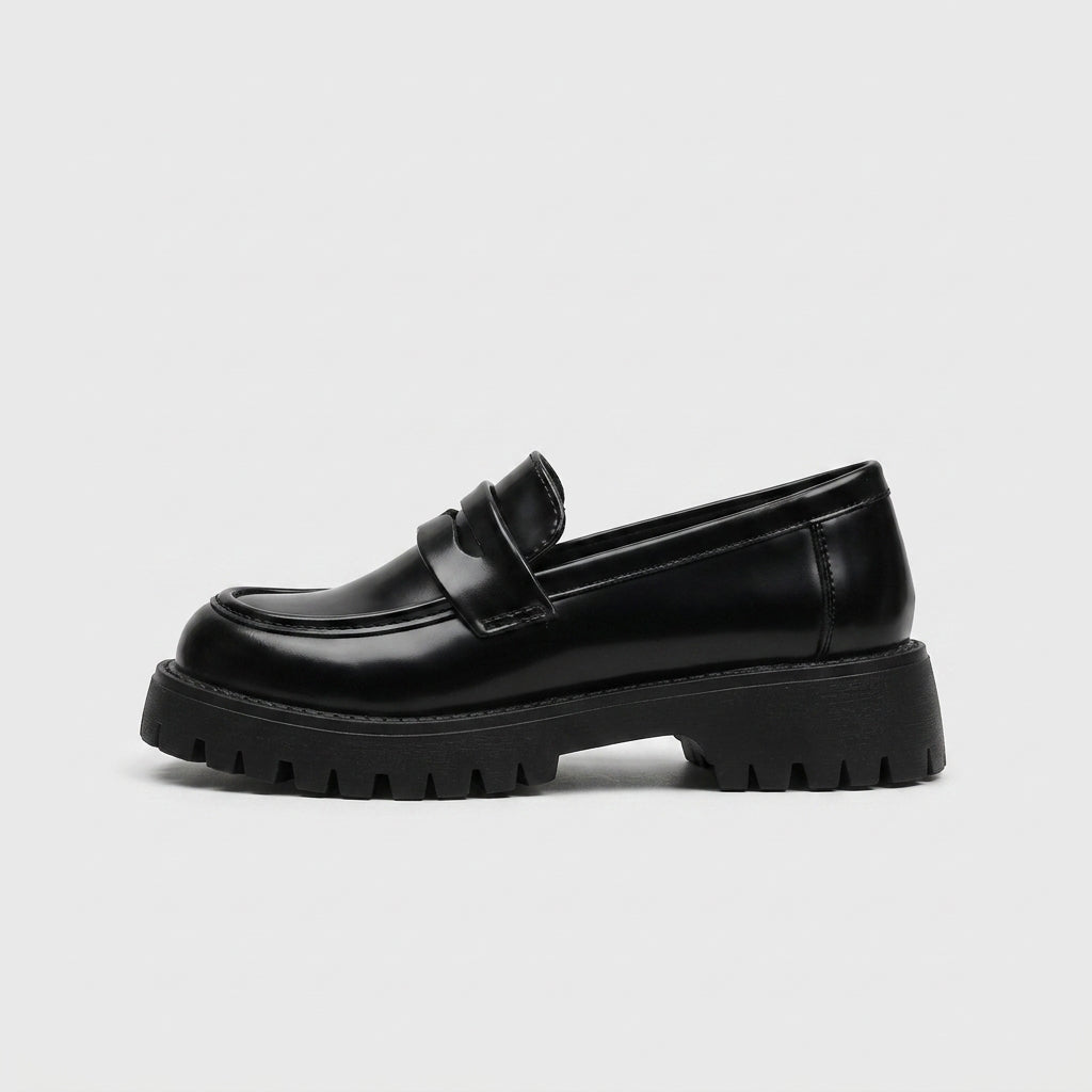 Women's Penny Loafers - Slip-On - Platform - Chunky Lug Sole