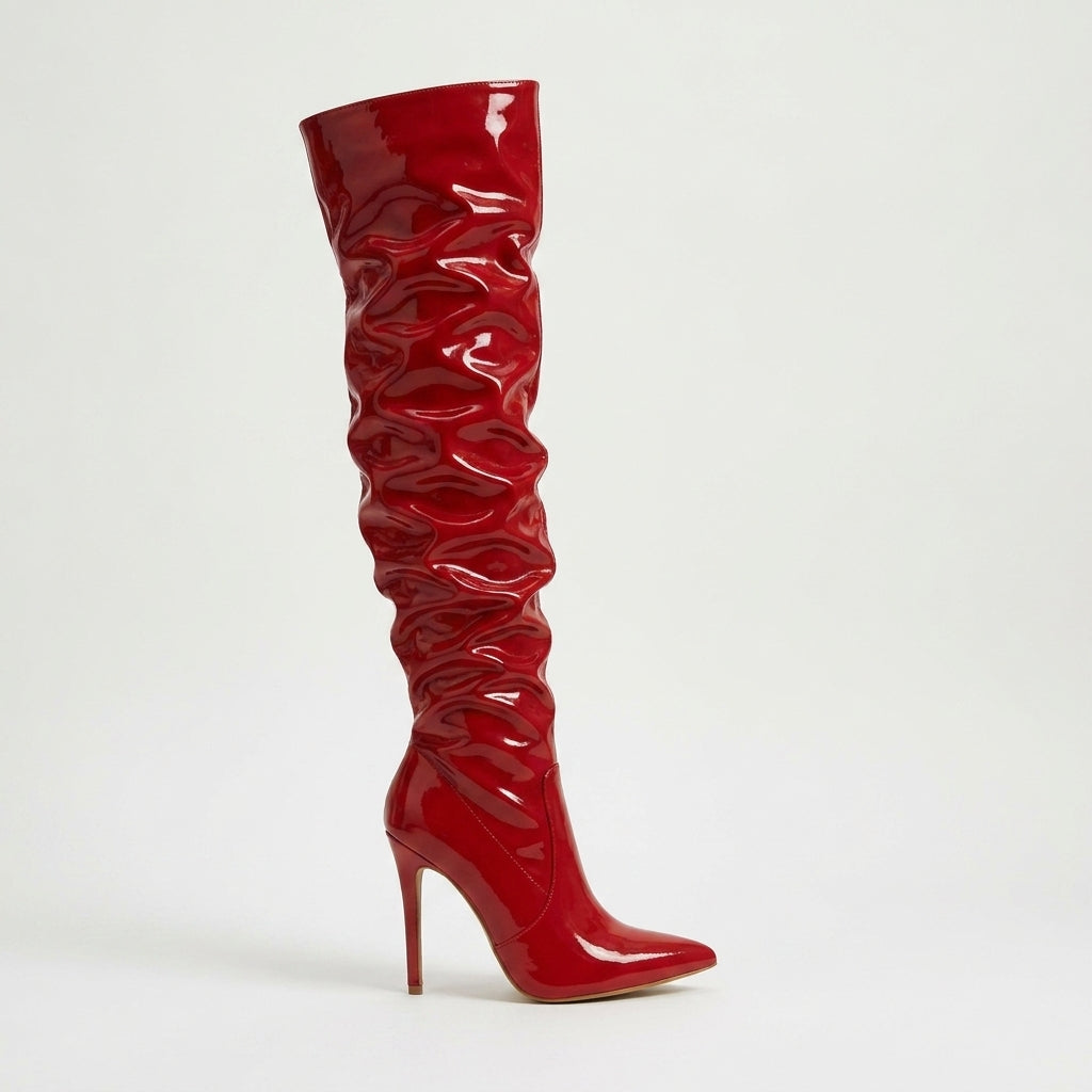 Women's Over-the-Knee Boots Pointed Toe Stiletto Heel Slouchy