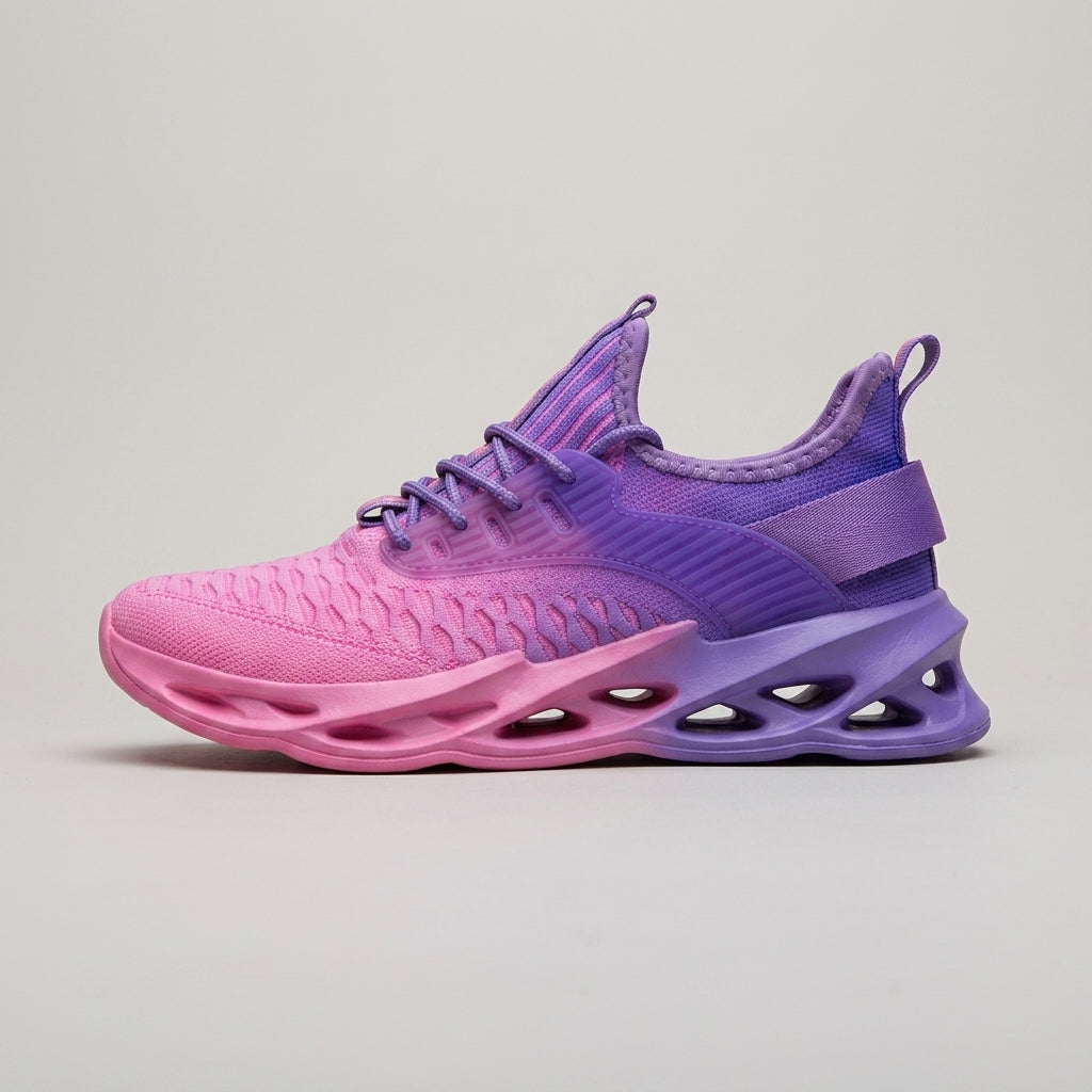 Women's Knit Blade Sole Sneakers - Round Toe