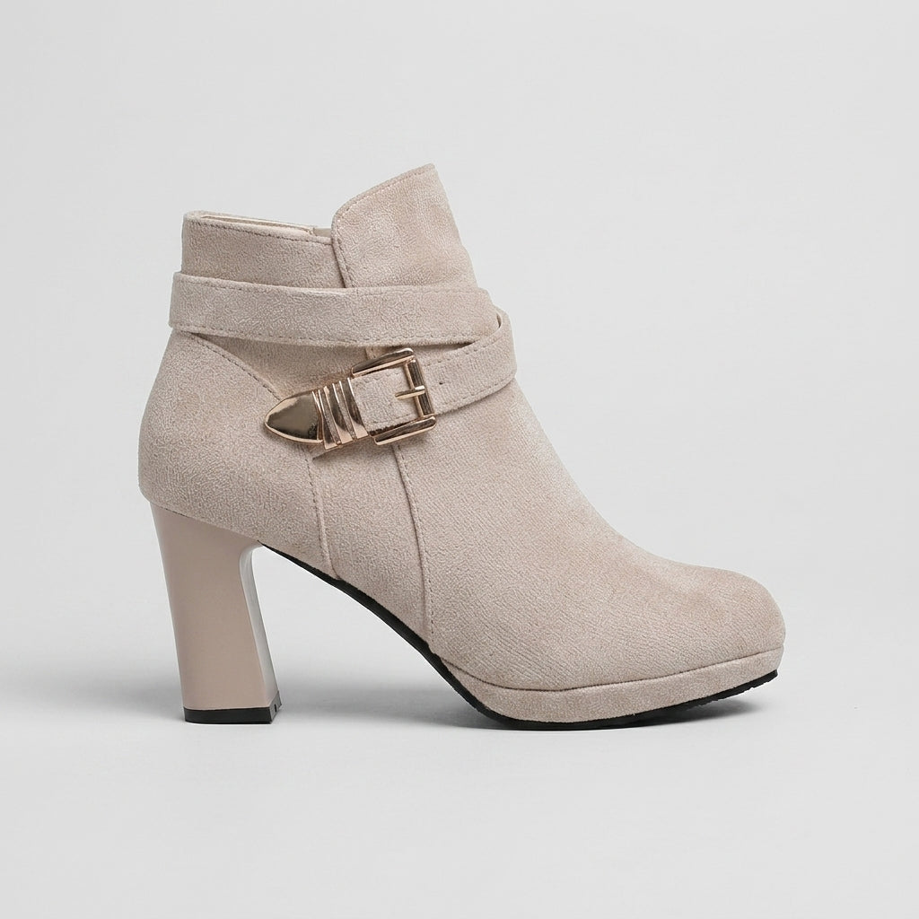 Women's Ankle Boots Suede - Block Heel - Platform - Chelsea Style