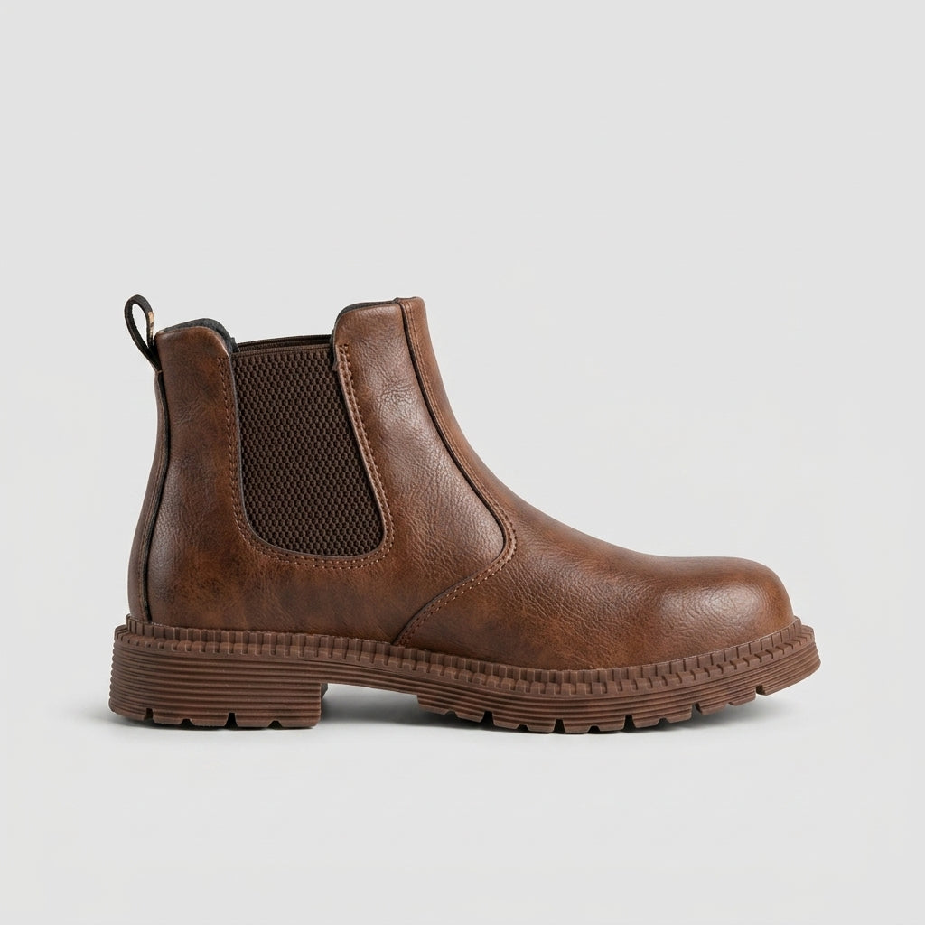 Men's Steel Toe Chelsea Boots - Round Toe Lug Sole