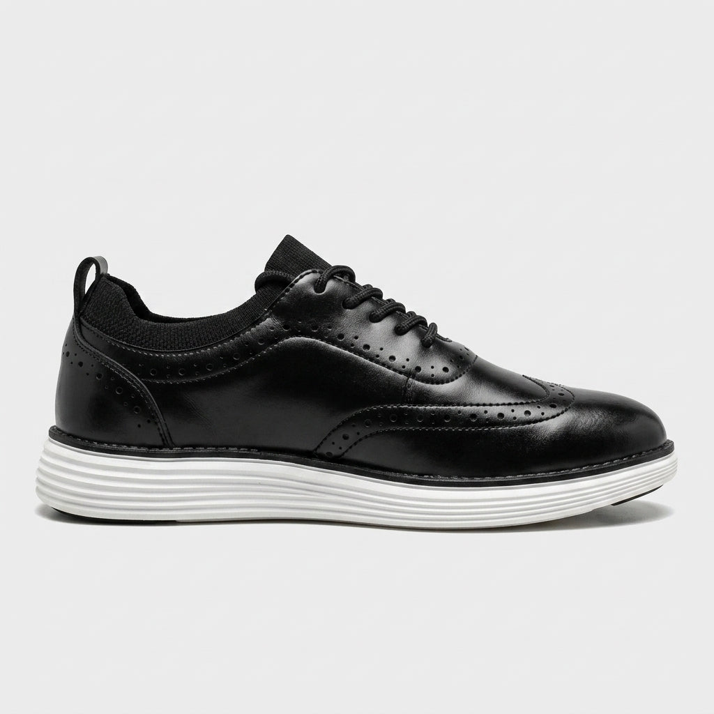 Men's Sneakers Wingtip-Detail Lace-Up Low-Top Flexible-Sole