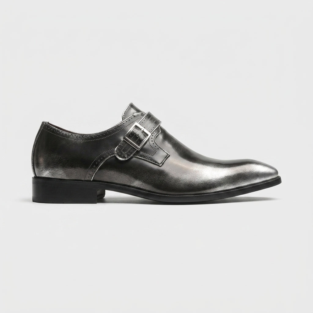 Men's Monk Strap Shoes - Pointed Toe Buckle Fastening