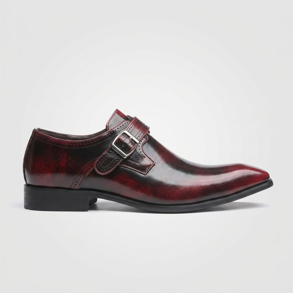 Men's Monk Strap Shoes - Pointed Toe Buckle Fastening