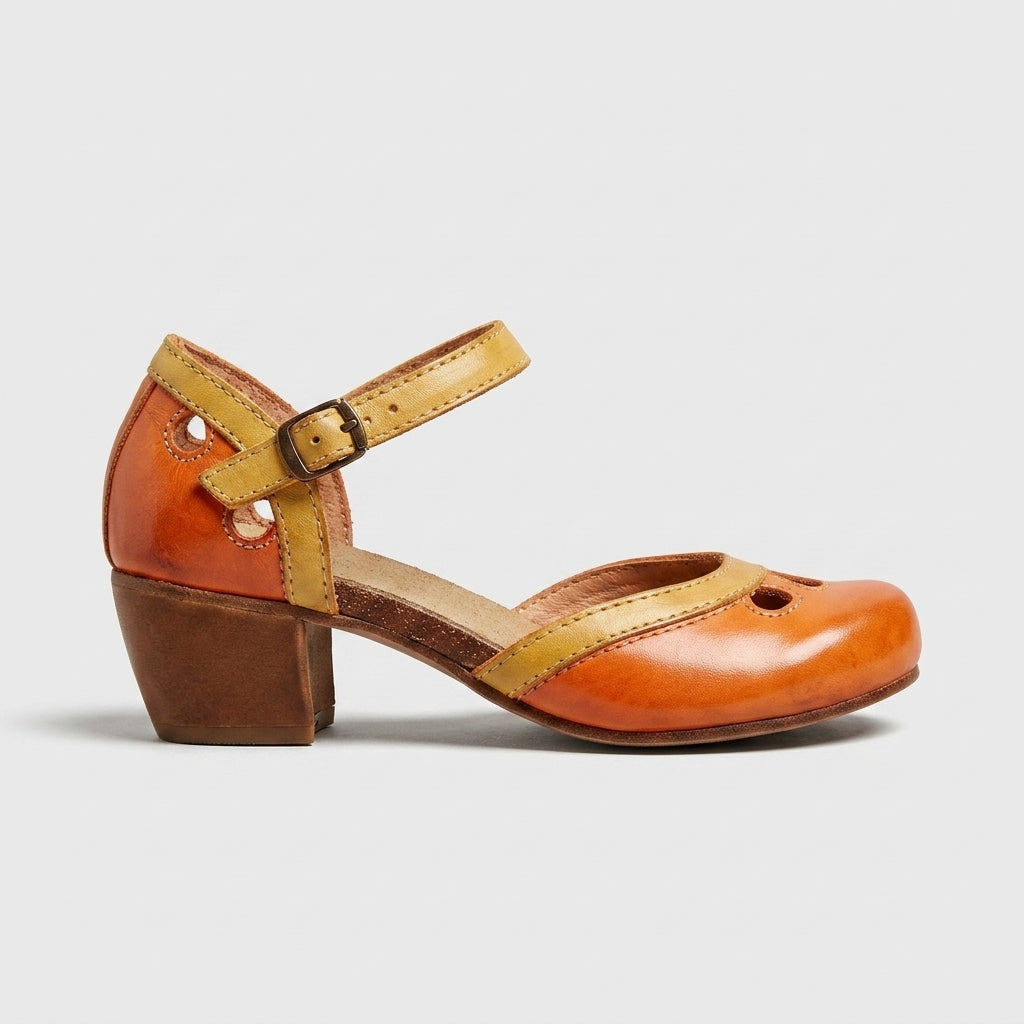 Women's Mary Jane Heels - Round Toe - Block Heel - Ankle Strap