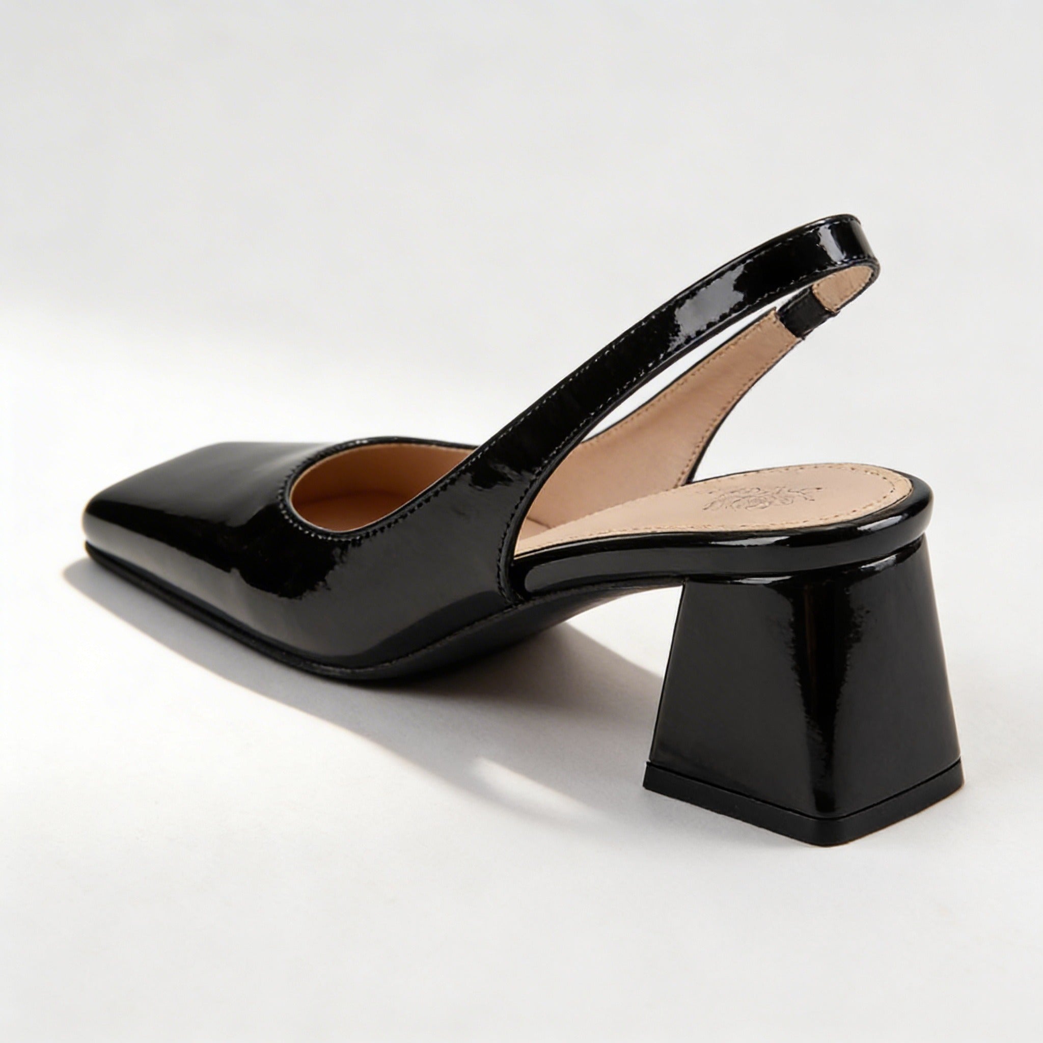 Calista | Patent Slingback Block Heels