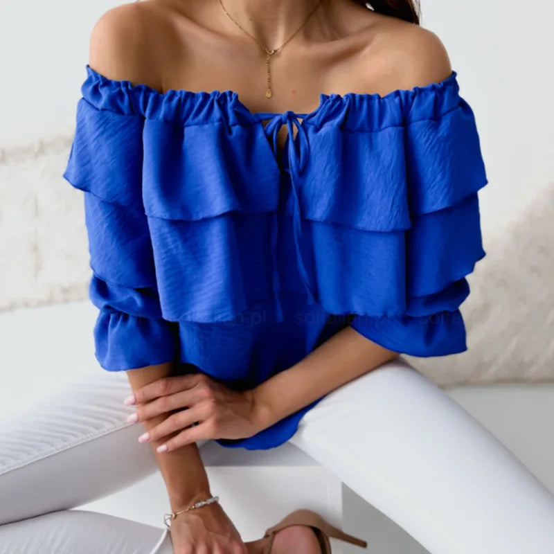 Ophelia | Romantic Off Shoulder Tiered Ruffle Top