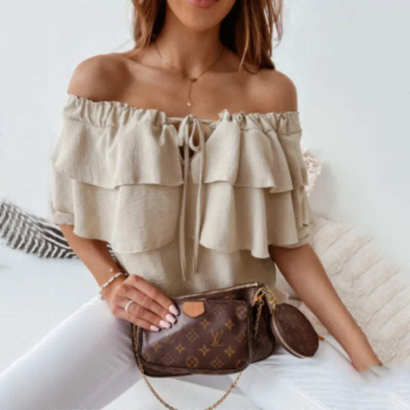 Ophelia | Romantic Off Shoulder Tiered Ruffle Top